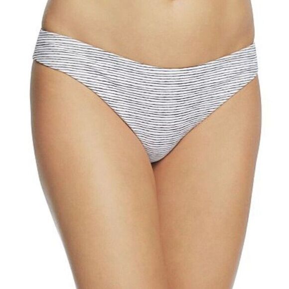 EBERJEY Bikini Bottom Womens Small S Ivory Black Striped NEW Lines Annia REVOLVE - Picture 2 of 8